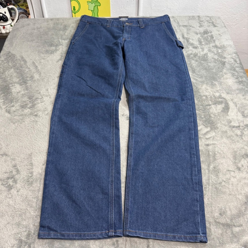 Dickies Skateboarding Mens Carpenter Jeans Blue Indigo Relaxed Fit 33x32 Grunge